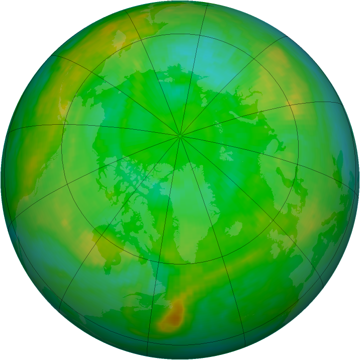 Arctic ozone map for 07 July 1986